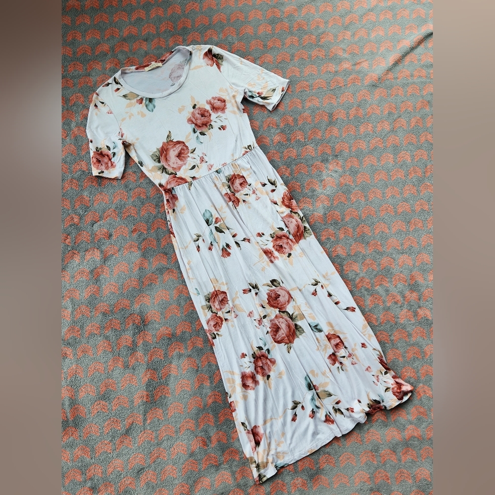 Promesa Midi Floral Rose Print Rayon/Spandex Sundress Size Medium